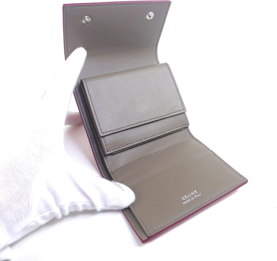 Amazon | [セリーヌ] 三つ折り 財布 バイカラー フラップ スモール