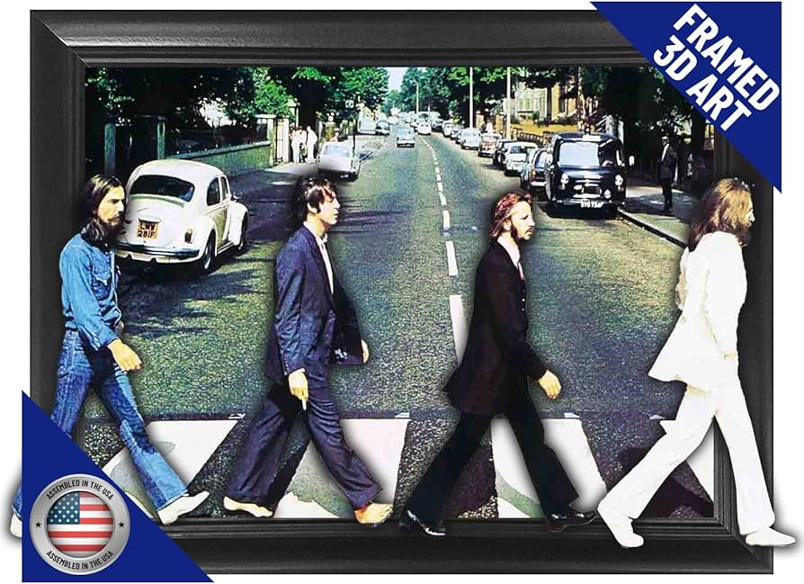 Amazon.com: The Beatles Abbey Road 3D Poster Wall Art Decor Framed