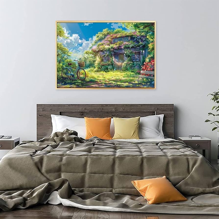 絵画 インテリア絵 額付( 青緑＋金色の枠 )油絵 uF6-113802 ばら 絵画