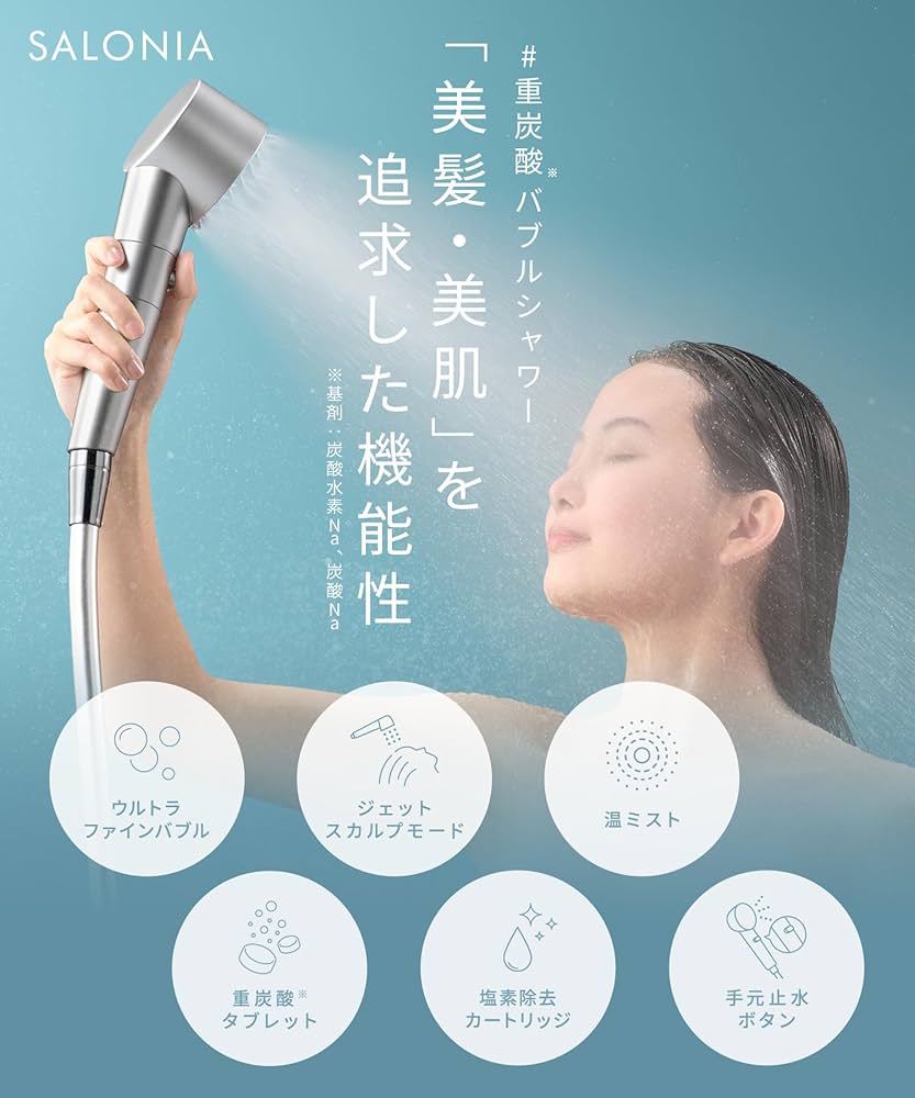 Amazon | SALONIA サロニア シャワーヘッド ファインバブルクリア