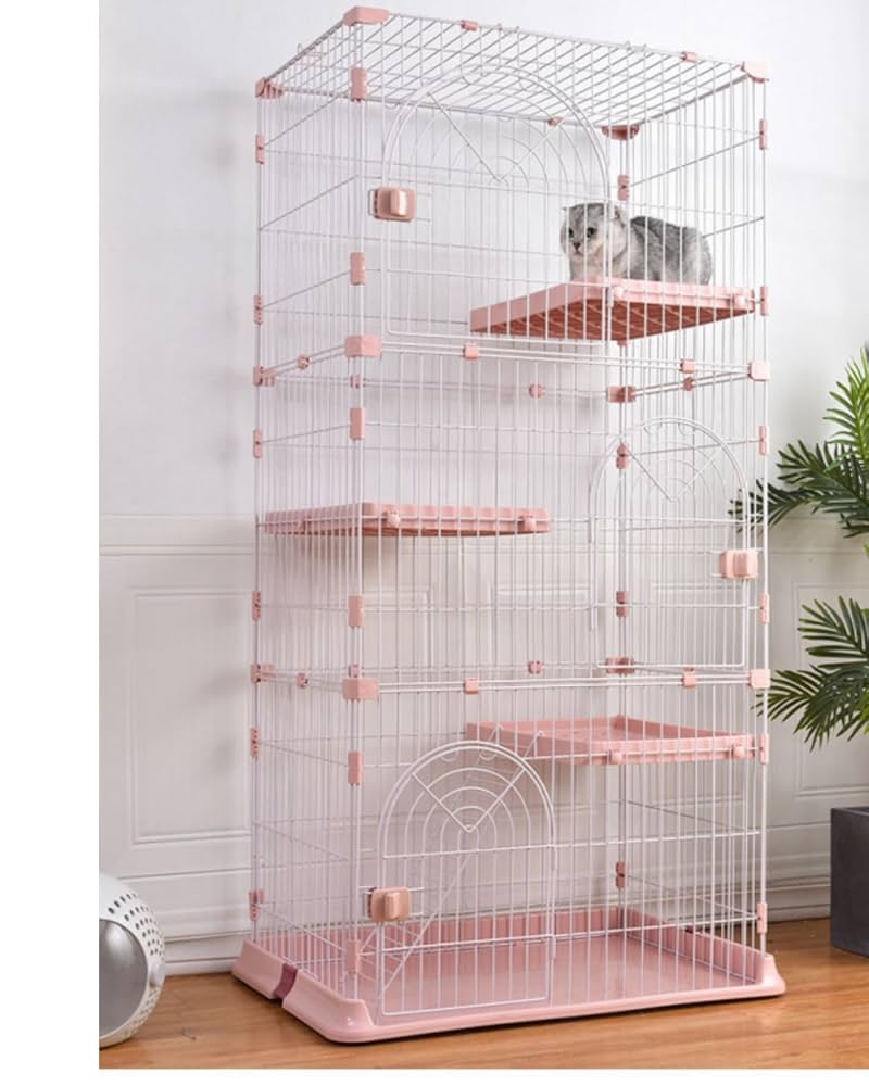 キャットケージ キャットゲージ 3段 ピンク 3段仕様 大型 【公式通販】