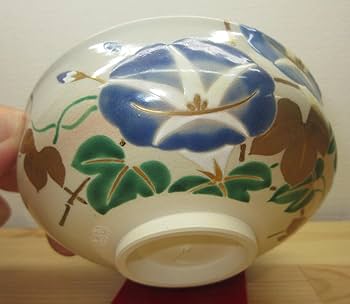 Amazon | 【逢絢亭】茶道具 茶碗 抹茶碗 平茶碗 京焼 仁清写 朝顔の図