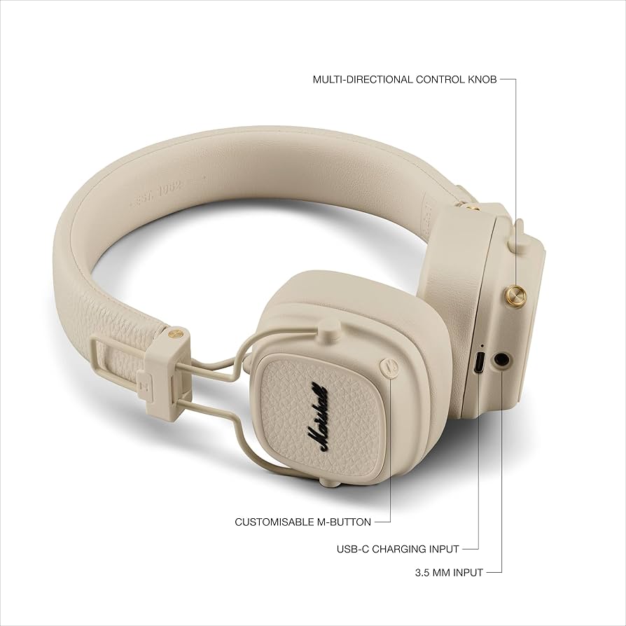 Amazon.com: Marshall Major V On-Ear Wireless Bluetooth Headphone
