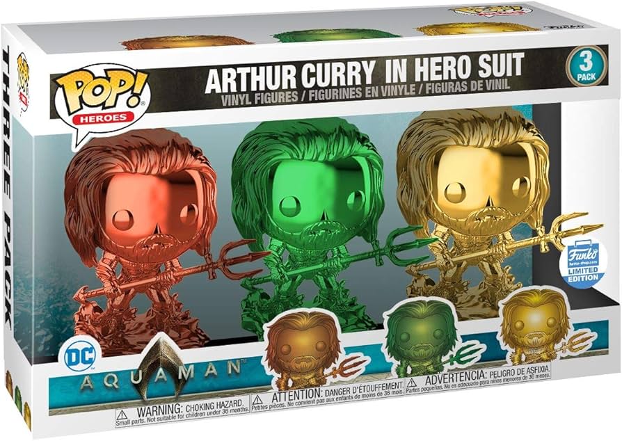 Amazon.com: Funko Pop 3-Pack Heroes 43216 Aquaman : Toys & Games
