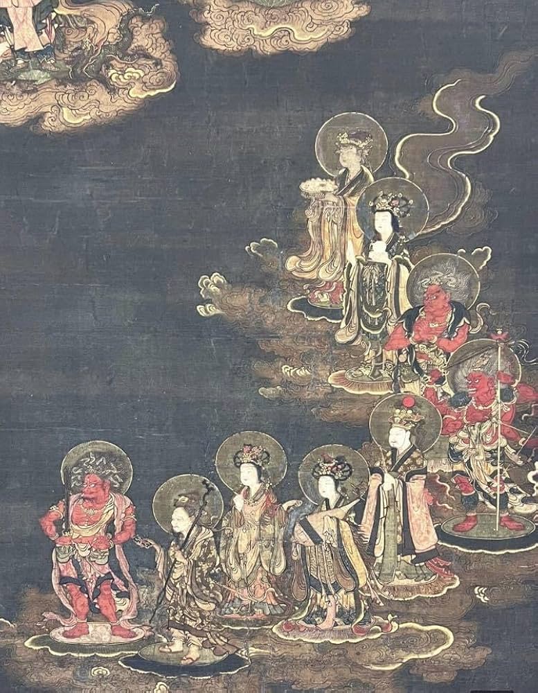 レア 掛け軸 盆踊 舞 神楽 絵 月夜 浄土 仏教 日本 美術 骨董