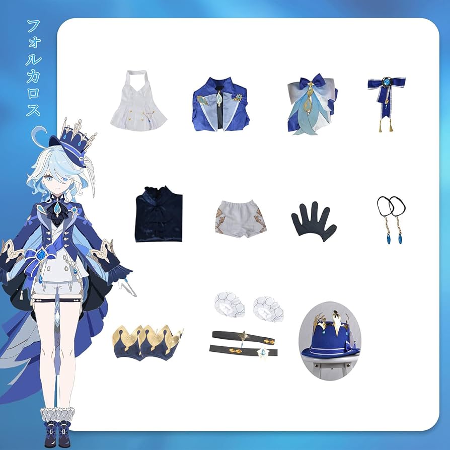 Amazon.co.jp: Plazhen 原神 フリーナ コスプレ衣装 帽子付き 12点フル