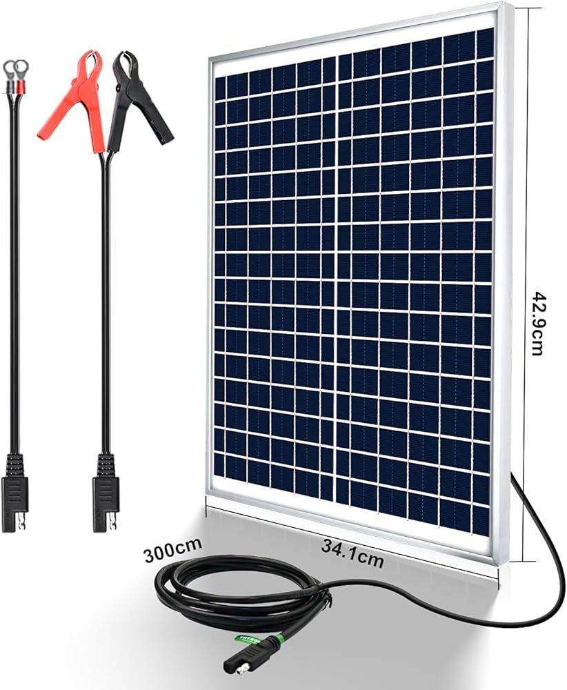 Amazon | ECO-WORTHY 25W 12vソーラーパネルキット チャージー