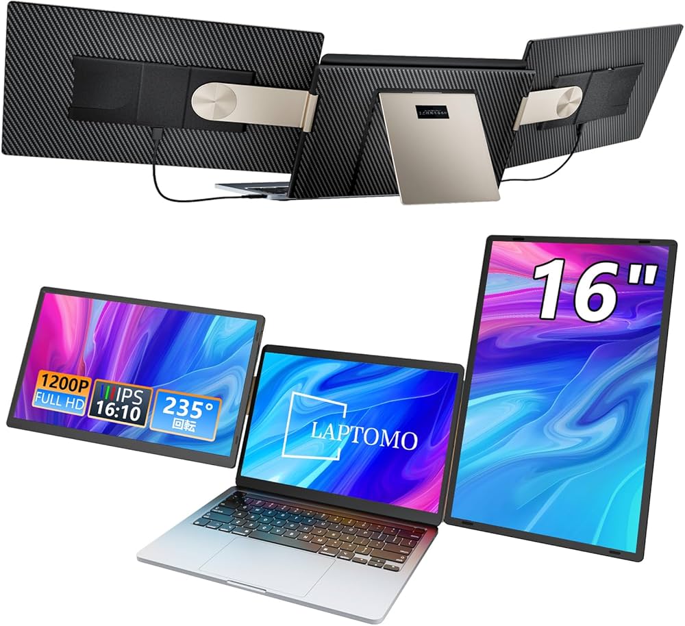 Amazon.co.jp: Laptomo S7 トリプルモニター 16インチ FHD 1080P IPS
