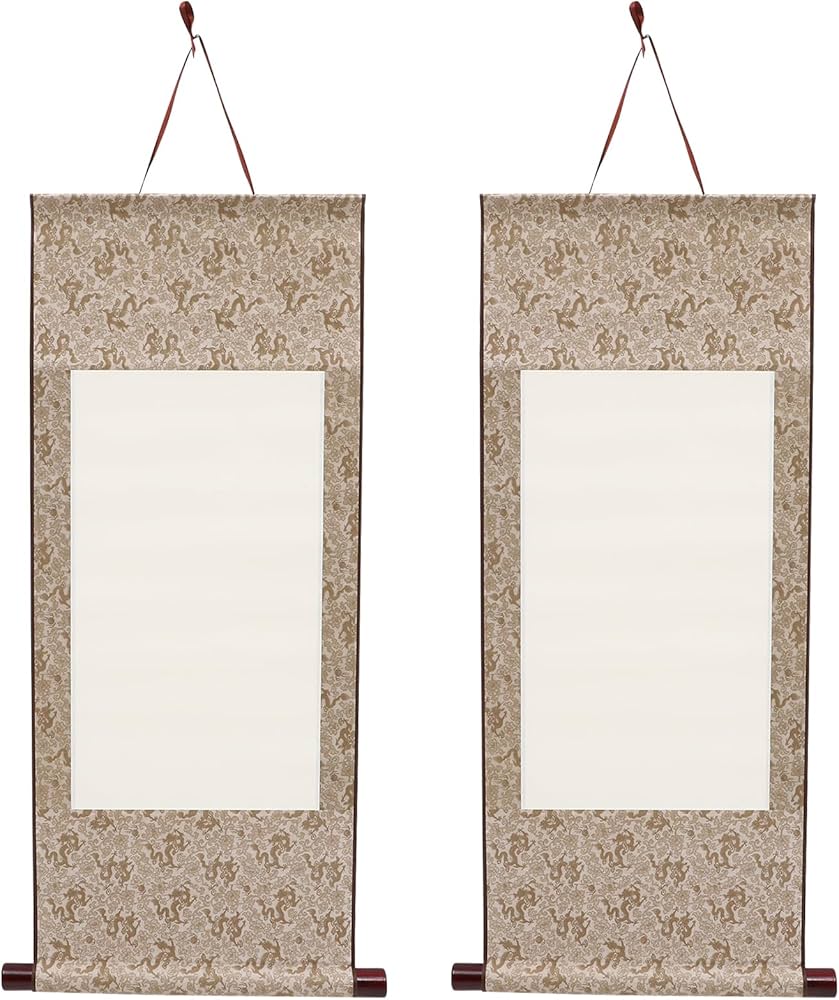 Amazon.co.jp: EXCEART 中国書道用紙 掛軸 70×11インチ 書画用 空白