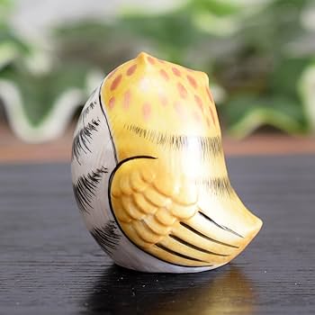 Amazon.co.jp: 和座の蔵 おしゃれフクロウ 置物 九谷焼 ふくろう 金彩