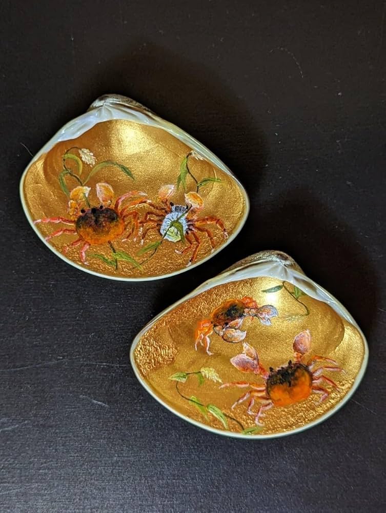 Amazon.co.jp: 蛤香合 はまぐり香合 香合 蛤 はまぐり 本蛤 双甲 カニ