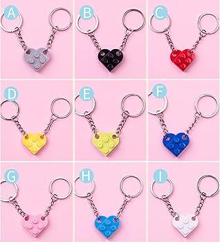 Amazon.co.jp: GWOKWAI ハートブリックキーチェーン レゴハートキー