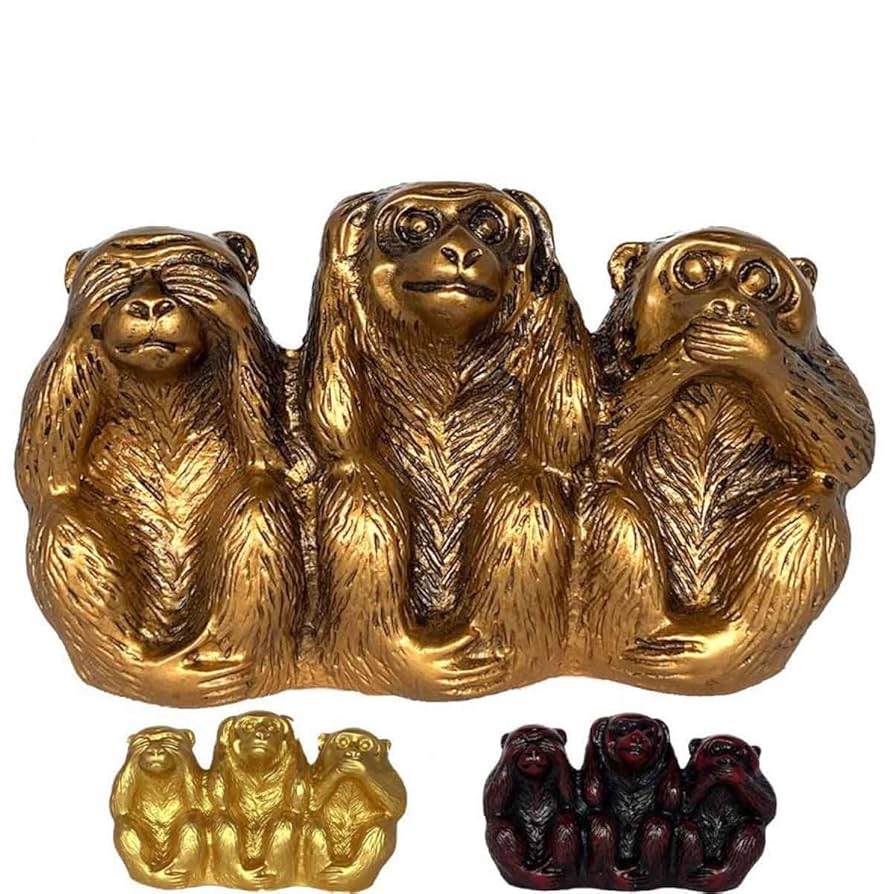 天然素材 見ざる言わざる聞かざる 三猿 彫刻 根付 提げ物 日光東照宮 見