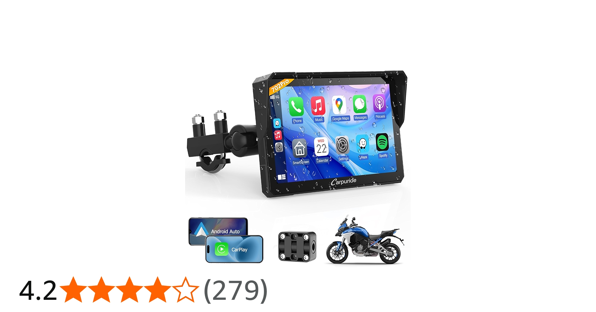 Amazon.co.jp: Carpuride バイク スマートモニター ディスプレイ