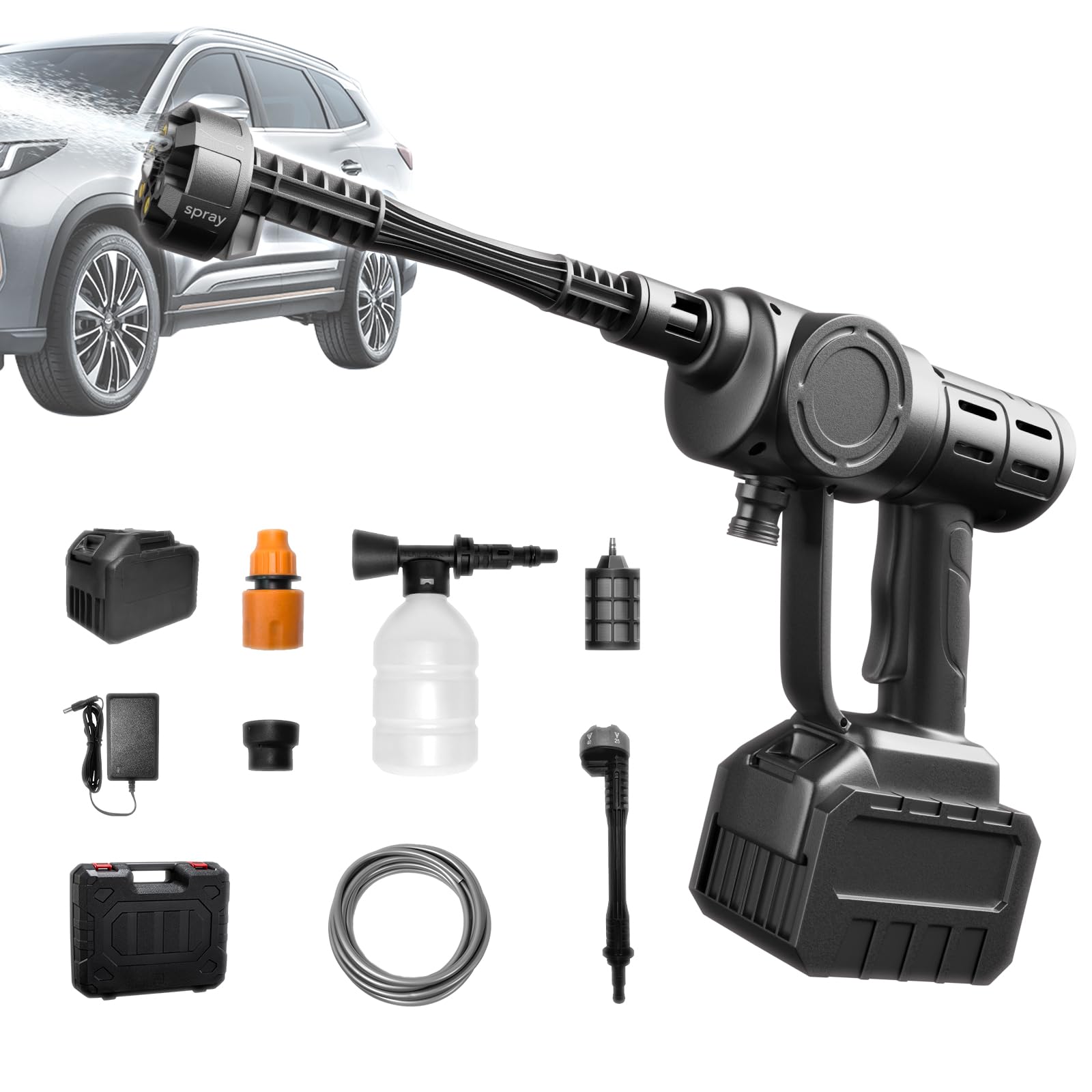 高圧洗浄機 洗車機 充電式リチウムバッテリー 1つの多機能ノ