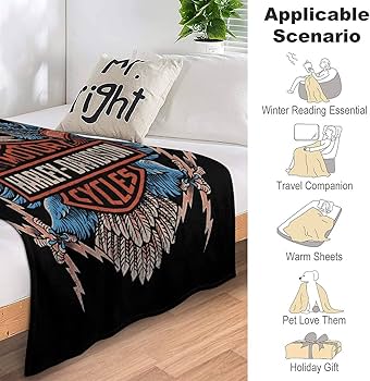 Amazon｜Harley-Davidson ハーレーダビッドソン 毛布 ブランケット