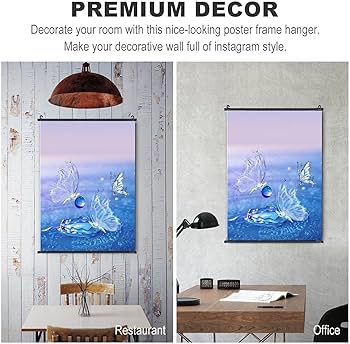 Amazon.co.jp: 3 匹の蝶が水の上を飛んでいます ポスター 壁掛け 掛け