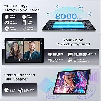 Amazon.co.jp: Android 16 タブレット 11インチ Gemini AI搭載、T7250