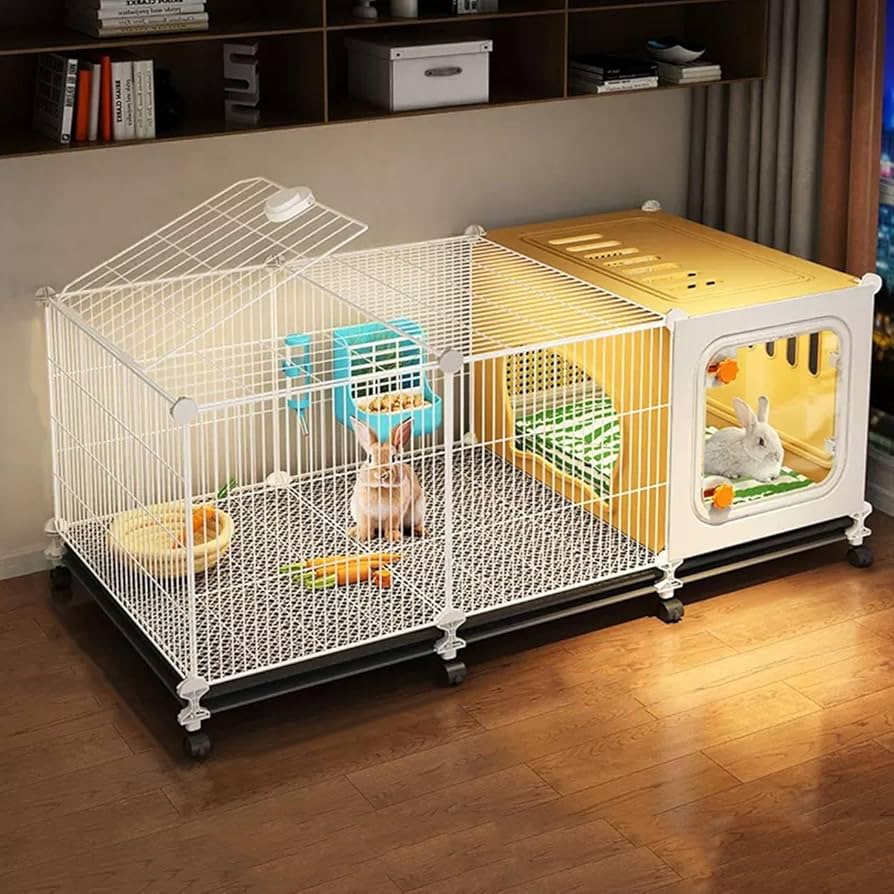 Amazon | うさぎ ケージ ウサギハッチ屋内兎 ケージ、天窓付きDIY