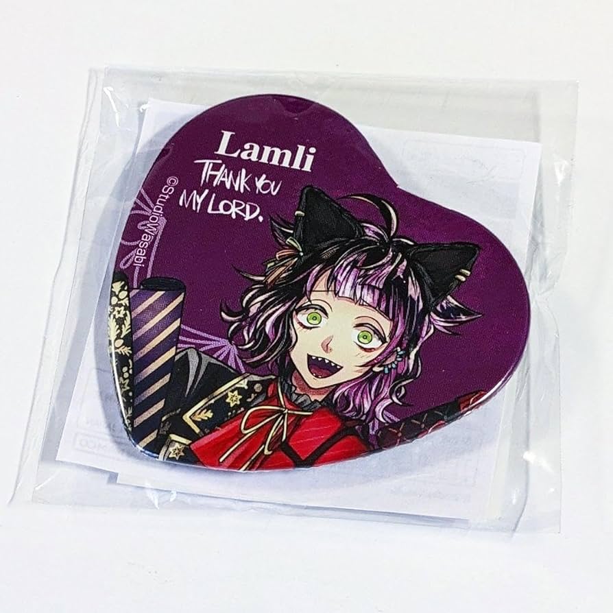 あくねこ ナンジャ ラムリ ハート缶バッジ