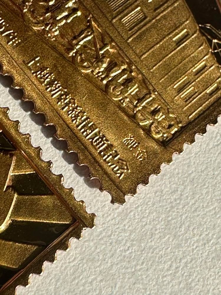 松本徽章工業 金属工芸品 切手形の金張プレート（プロ野球50年