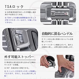 Amazon | (P.I.) 旅行用 スーツケース キャリーケース TSAロック 半