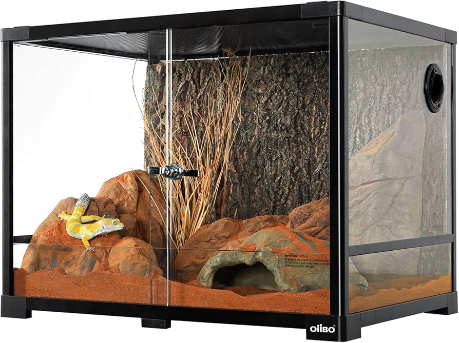 Amazon | 120L 爬虫類ケージ グラステラリウム 透明 W60×D45×H45CM