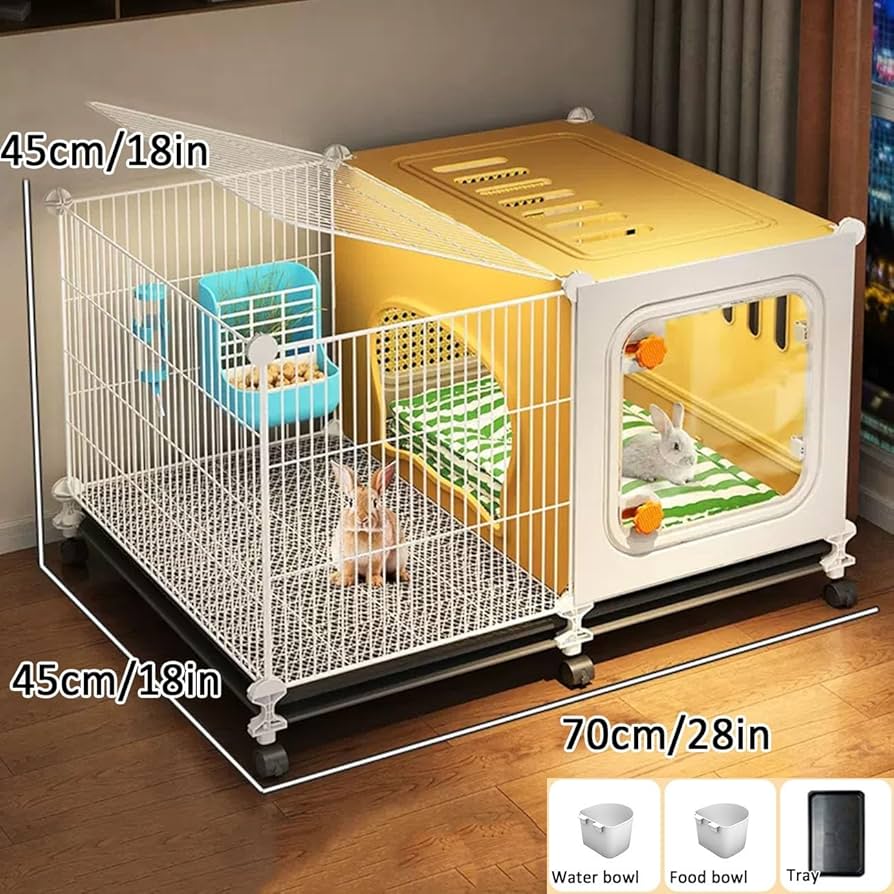 Amazon | うさぎ ケージ ウサギハッチ屋内兎 ケージ、天窓付きDIY