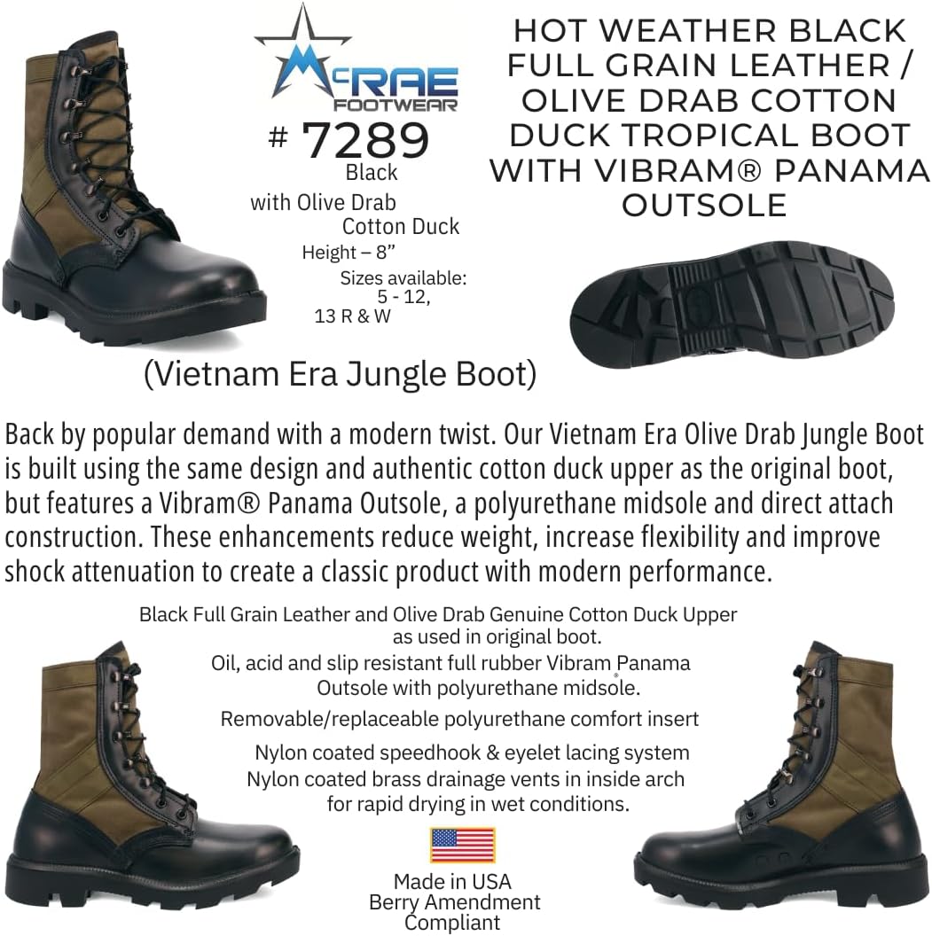 MCRAE レガシーコンバットブーツ パナマソール付き, Gen 2 Vibram-blk