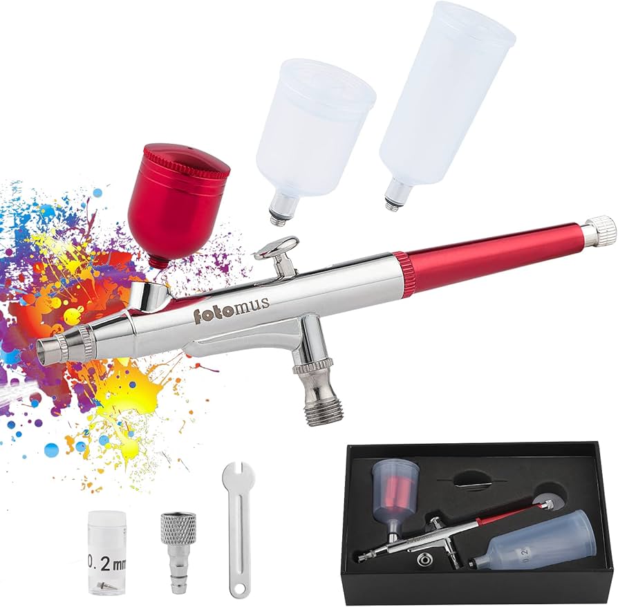 Amazon | 【3種カップ 0.2mm口径】エアブラシ スーパーファインタイプ