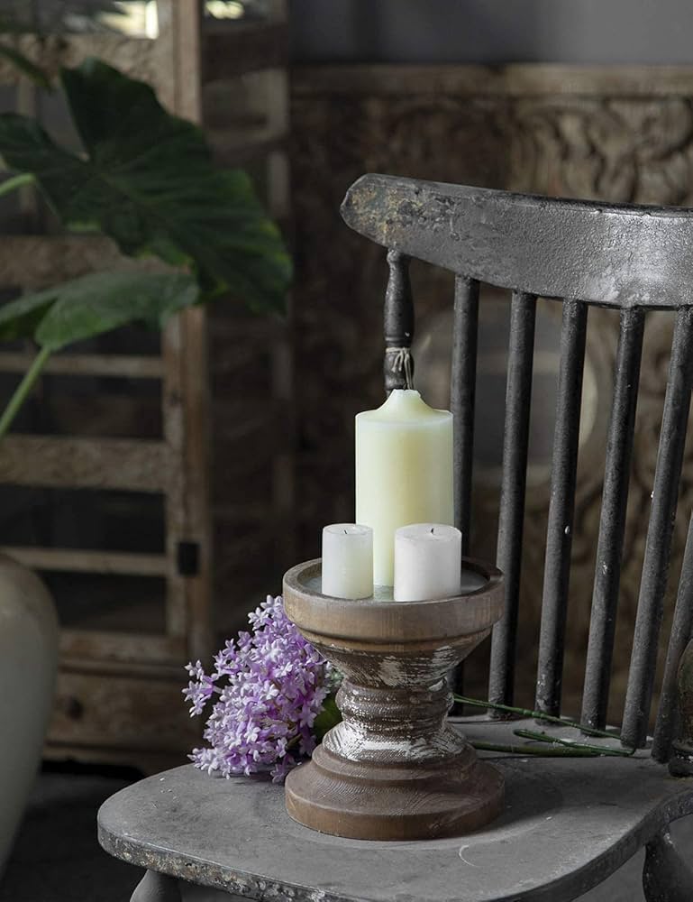 Amazon.co.jp: ファームハウス アンティークキャンドルホルダー ピラー