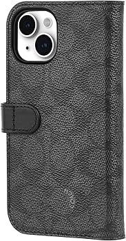 コーチ】シグネチャー PVC iPhone15 ケース チャコールグレー COACH