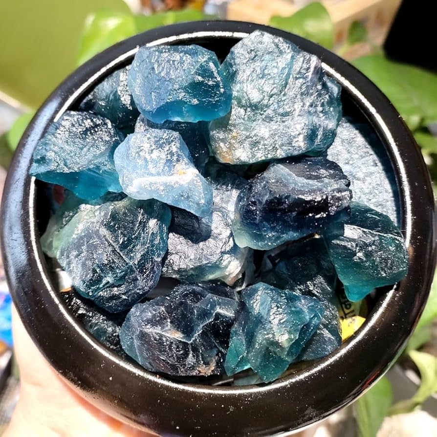 Amazon.co.jp: 屋内または屋外の装飾石に適した天然ブルークォーツ原石