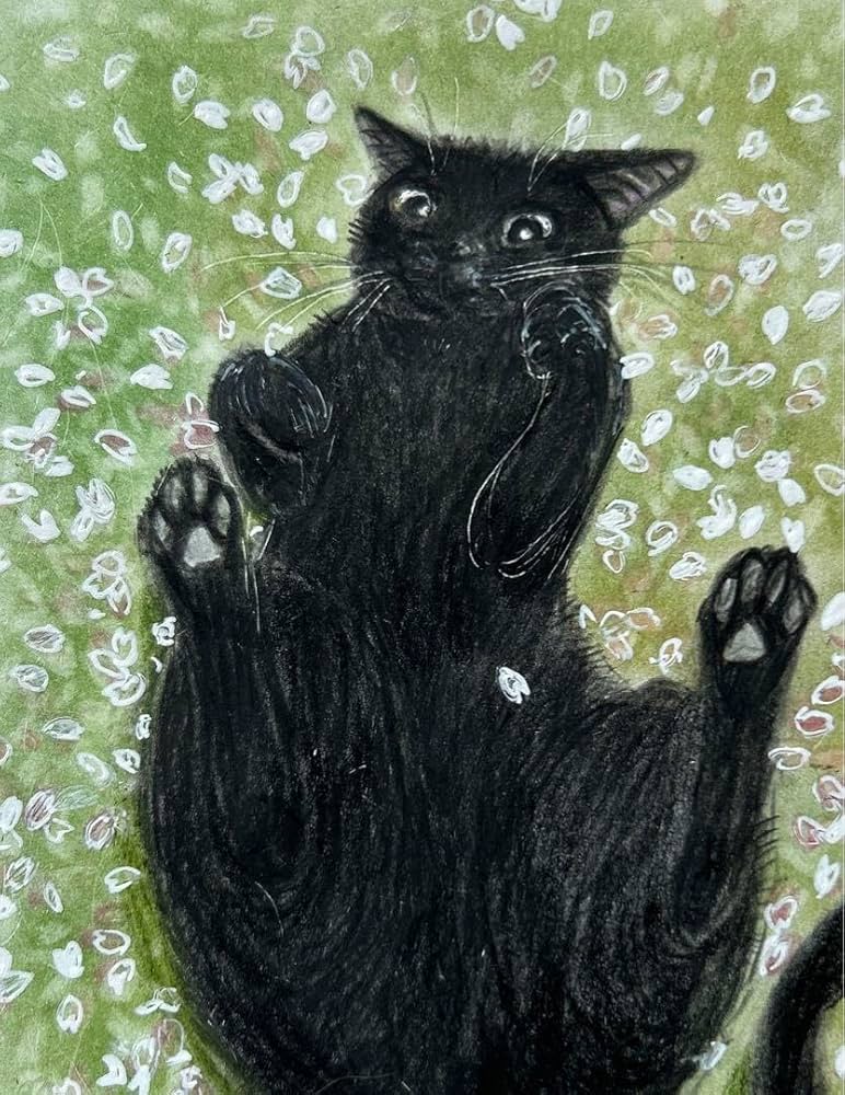 Amazon.co.jp: 猫 絵画 子猫 イラスト 水彩色鉛筆 油彩色鉛筆 原画