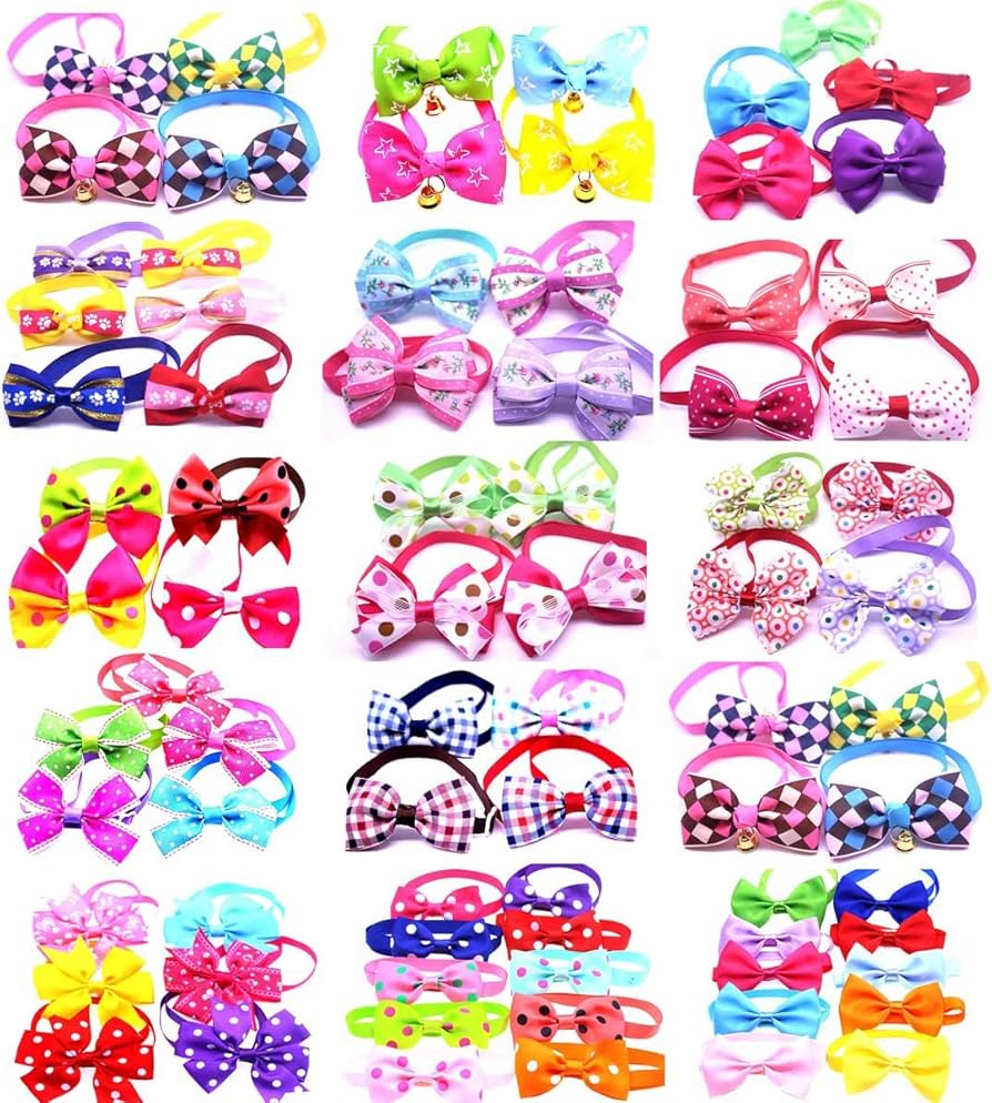 Amazon | ペットトリミングリボン チョーカー アソート 100個 犬用 猫