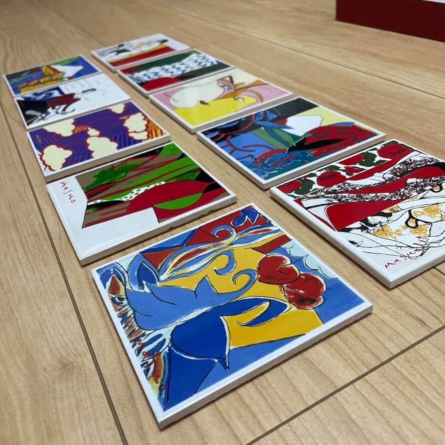 池田 満寿夫 エロスの作家 陶製コースター額 #陶製コースター額