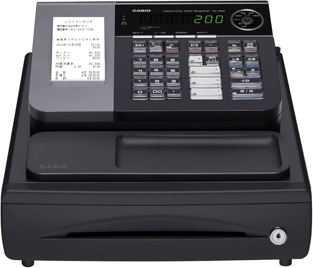Amazon | カシオ レジスター 8部門 NL-200BK ブラック | レジスター