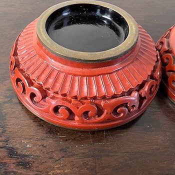 瑞】中国美術 時代 堆黒香合 具利香合 漆工芸 漆芸 唐物