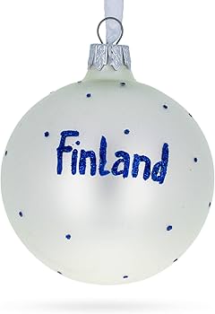 Amazon.co.jp: フィンランド国旗 ガラスボール クリスマスオーナメント