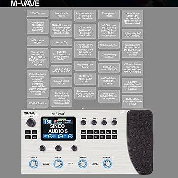 Amazon.com: M-KVIVE MK-300 Guitar Multi-Effects Processor Pedal