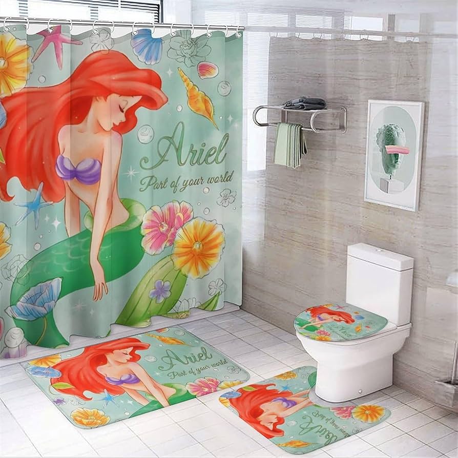 Amazon｜リトルマーメイド アリエル マット 吸収性バスマット 便座