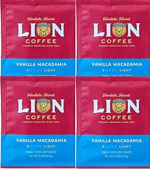 ライオンコーヒー4袋 大袋x1 レギュラーx3袋 バニラマカダミア他 粉