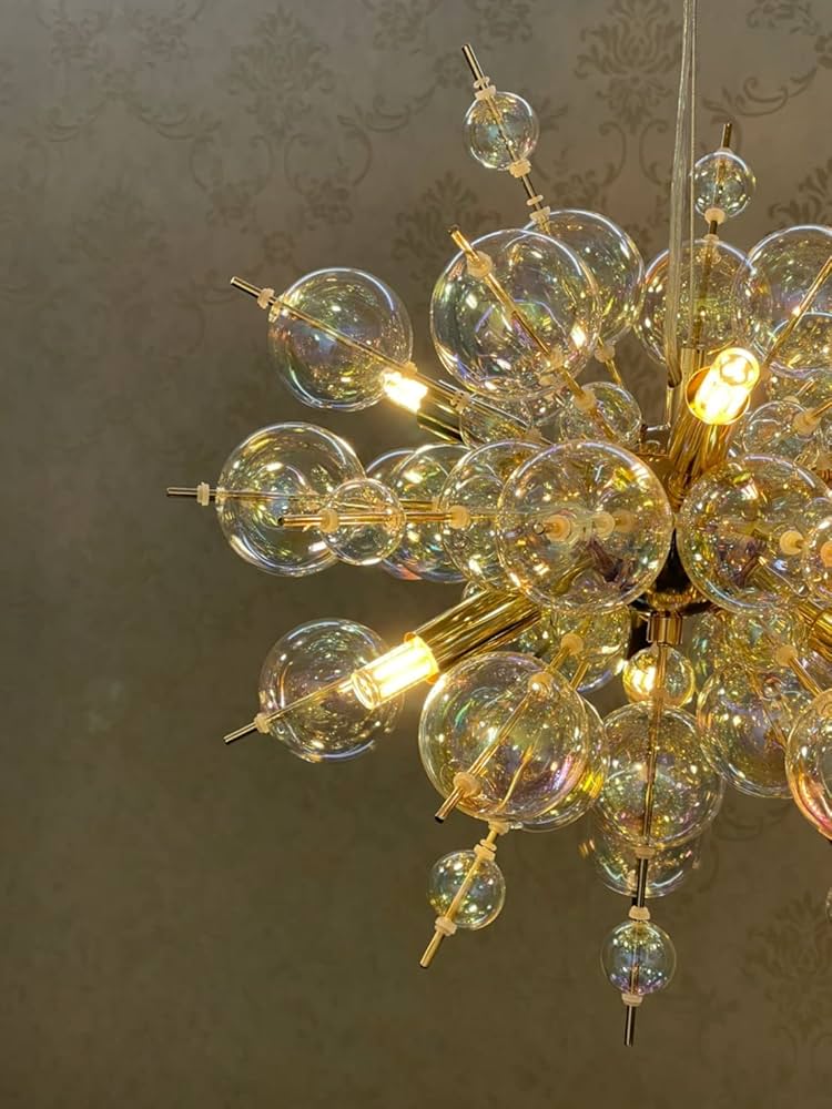 Amazon.co.jp : バブルシャンデリア ガラスペンダントライト 6灯 LED