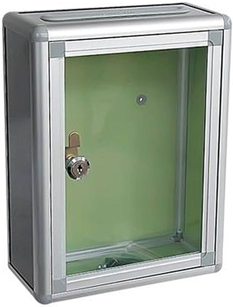Amazon | 片面透明 鍵付き アンケートボックス 軽量 アルミ製 多目的