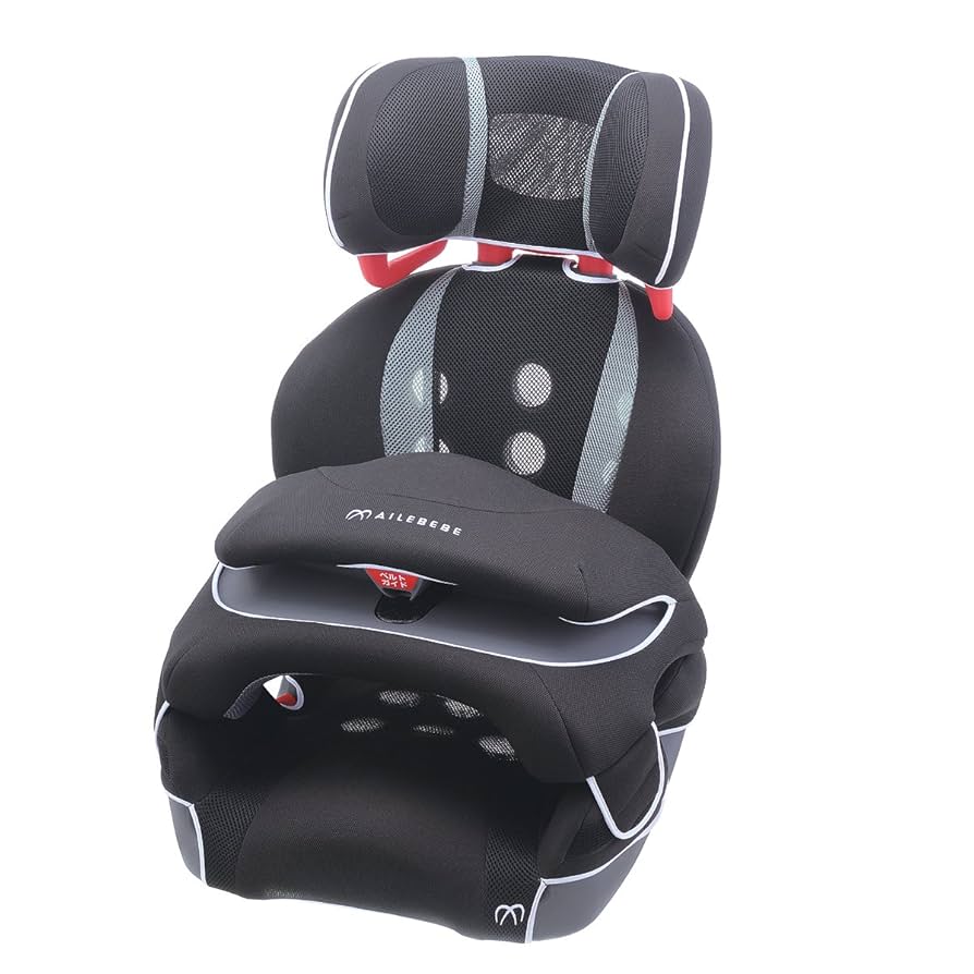 美品 エールべべ ジュニアシート サラット 3ステップクワトロST 赤