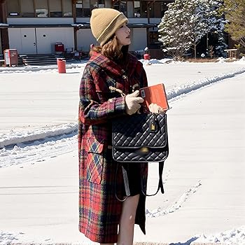 Amazon | [RAMEMO] ロングコート チェスターコート 赤 チェック柄 膝丈