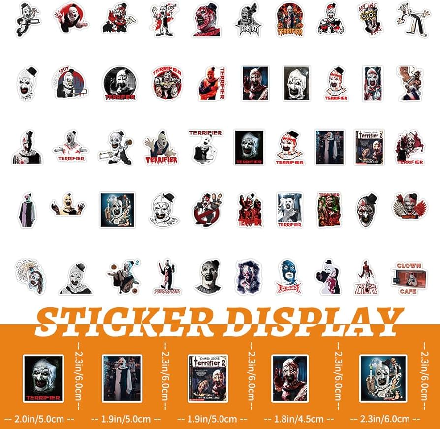 Amazon.co.jp: Terrifier テリファー ステッカー 53枚セット PVC 防水