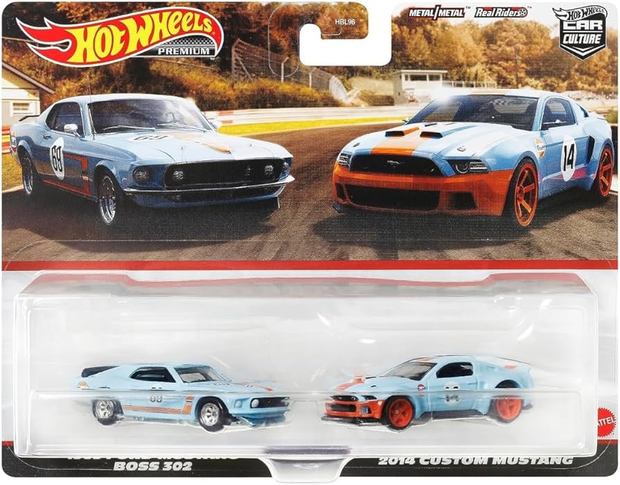 Amazon.com: Hot Wheels HKF58 Premium 2-Pack 1969 Ford Mustang BOSS