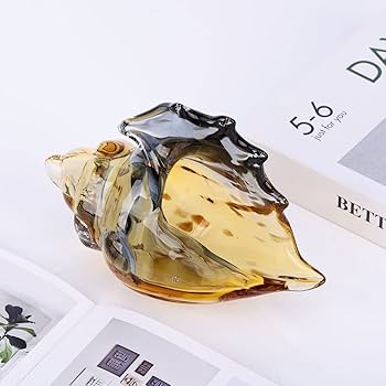 Amazon.co.jp: XMGZQ 手吹きガラス巻き貝像、ガラスアートの置物、貝殻