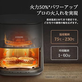Amazon.co.jp: COSORI コソリ ノンフライヤー 4.7L 大容量 家庭用 電気